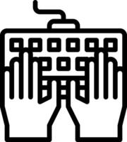 Hands on keyboard icon vector