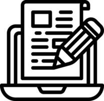 A pen and paper icon on a laptop vector