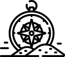 A compass icon with a compass and a star vector