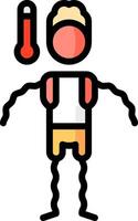 A cartoon man with a thermometer in his hand vector