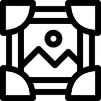 A black and white image of a mountain and a camera vector