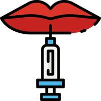 A syringe with a red umbrella on top vector