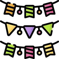 A set of colorful bunting flags on a white background vector