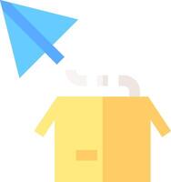 A yellow box with a blue paper airplane flying out of it vector