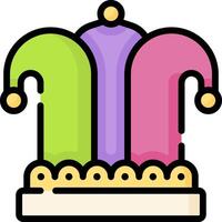 A colorful jester hat with two crowns vector