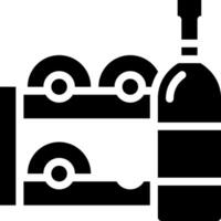 A bottle of wine and a rack of bottles vector