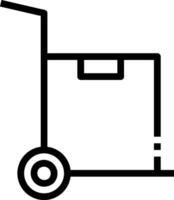 A black and white image of a cart with a handle vector