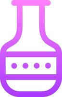 A purple and white lab flask icon vector