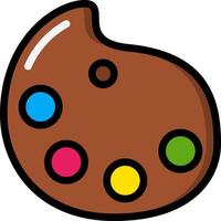 A brown palette with colorful paint on it vector