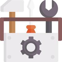 A toolbox with wrenches and other tools vector