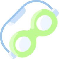 A pair of goggles with a green and blue frame vector