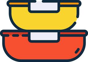 A stack of two containers with lids vector