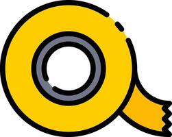 A yellow tape with a black circle on it vector