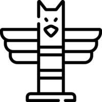 A black and white illustration of a bird on a pole vector