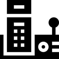 A black and white image of a building with a clock vector