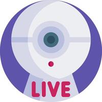 A live webcam with the word live in the center vector