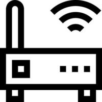 A wifi router icon with a black and white background vector