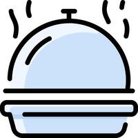 A blue and white cloche with a lid vector