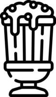 A black and white drawing of a trash can vector