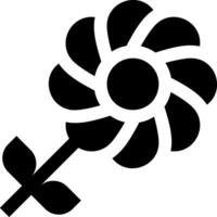 A black and white flower with a stem vector