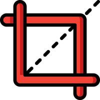 A red square with a line through it vector