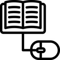 A black and white image of a book and a computer mouse vector