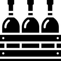 Wine bottles in a wooden crate vector