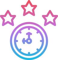 A clock with five stars around it vector