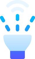 A blue light bulb with a wifi symbol on it vector