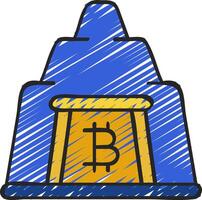 Bitcoin mining machine icon illustration vector