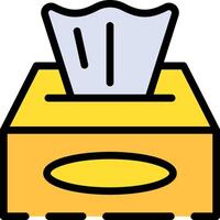 A yellow box with a tissue inside vector