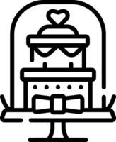 A black and white illustration of a cake on a plate vector