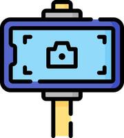 A camera on a key chain icon vector