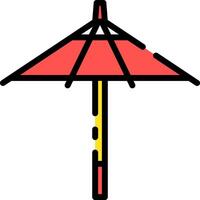 An umbrella with a red and yellow top vector