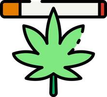 A marijuana leaf with a cigarette in the middle vector