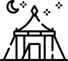 A tent with a moon and stars on it vector