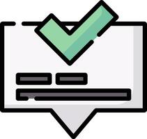 A check mark icon on a white background vector