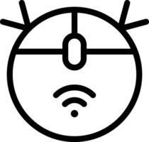 A black and white image of a mouse with a wifi symbol vector