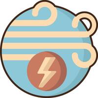 A flat icon of a lightning bolt with a cloud vector