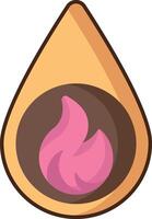 A pink and brown drop with a pink flame inside vector
