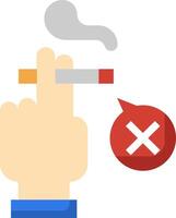 A hand holding a cigarette and a red cross vector