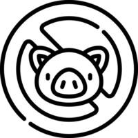 A black and white image of a pig in a circle vector