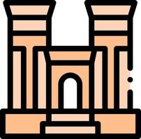 An icon of a building with two towers vector