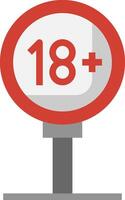 A red and white sign with the number 18 and the number 18 vector