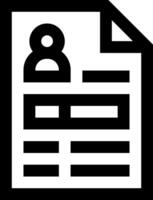 A black and white icon of a document with the number 8 vector