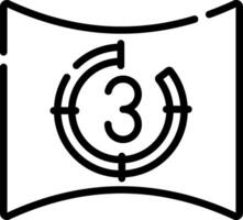 A black and white image of a clock with a number three vector