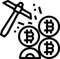 Bitcoin mining icon vector