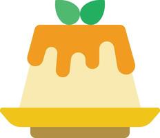 A pudding with a green leaf on top vector