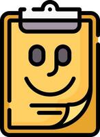 A smiley face on a clipboard icon vector