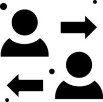 Four people are shown in a circle with arrows pointing to them vector